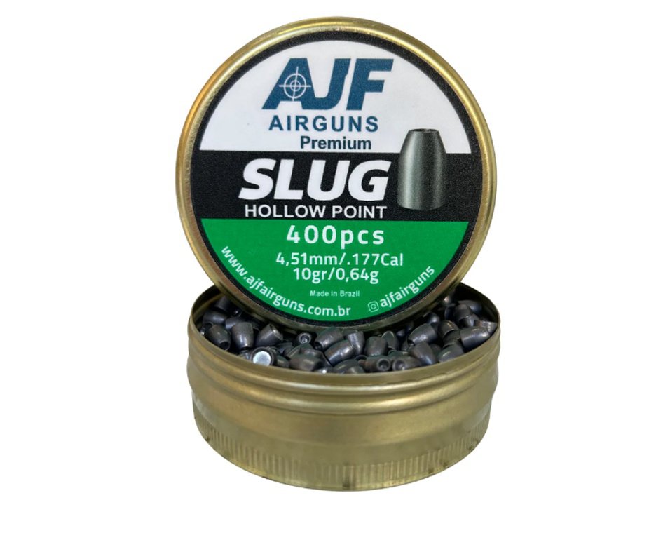 Chumbinho Slug Hollow Point 4.51mm 0,64g 10gr 400un AJF Airguns