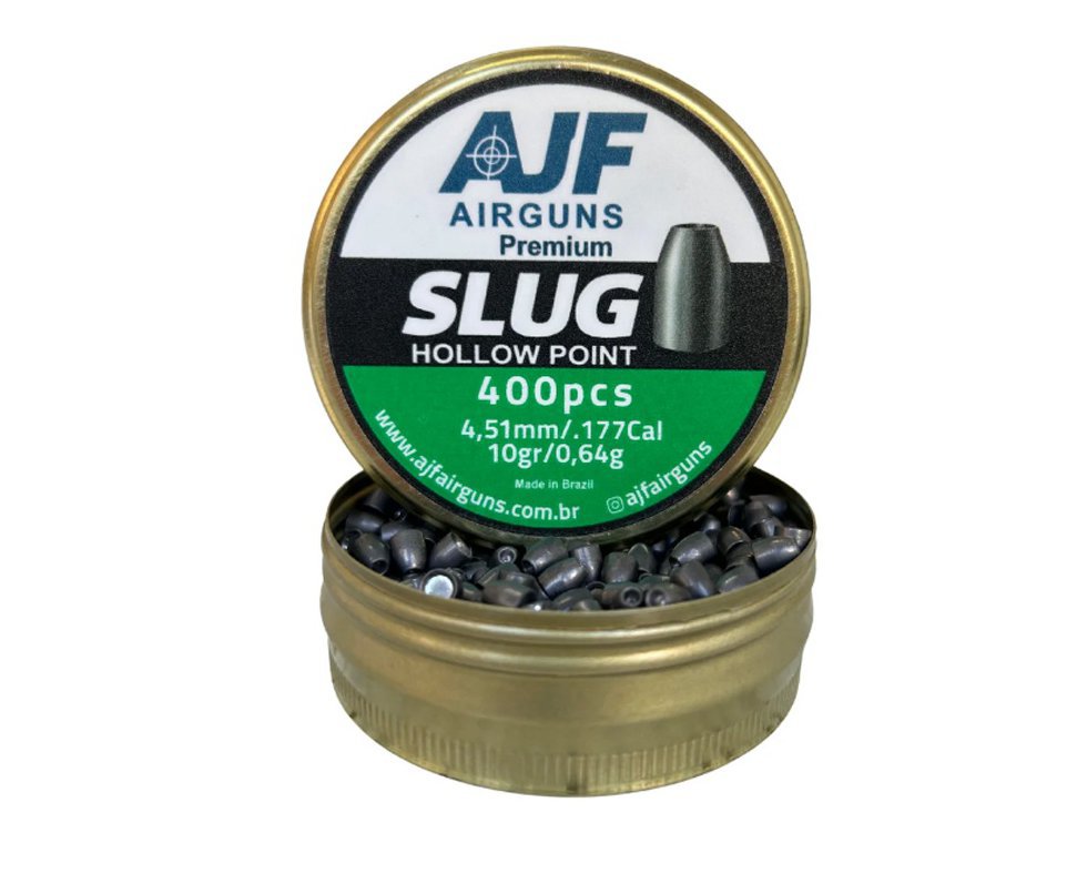 Chumbinho Slug Hollow Point 4.51mm 0,64g 10gr 400un AJF Airguns
