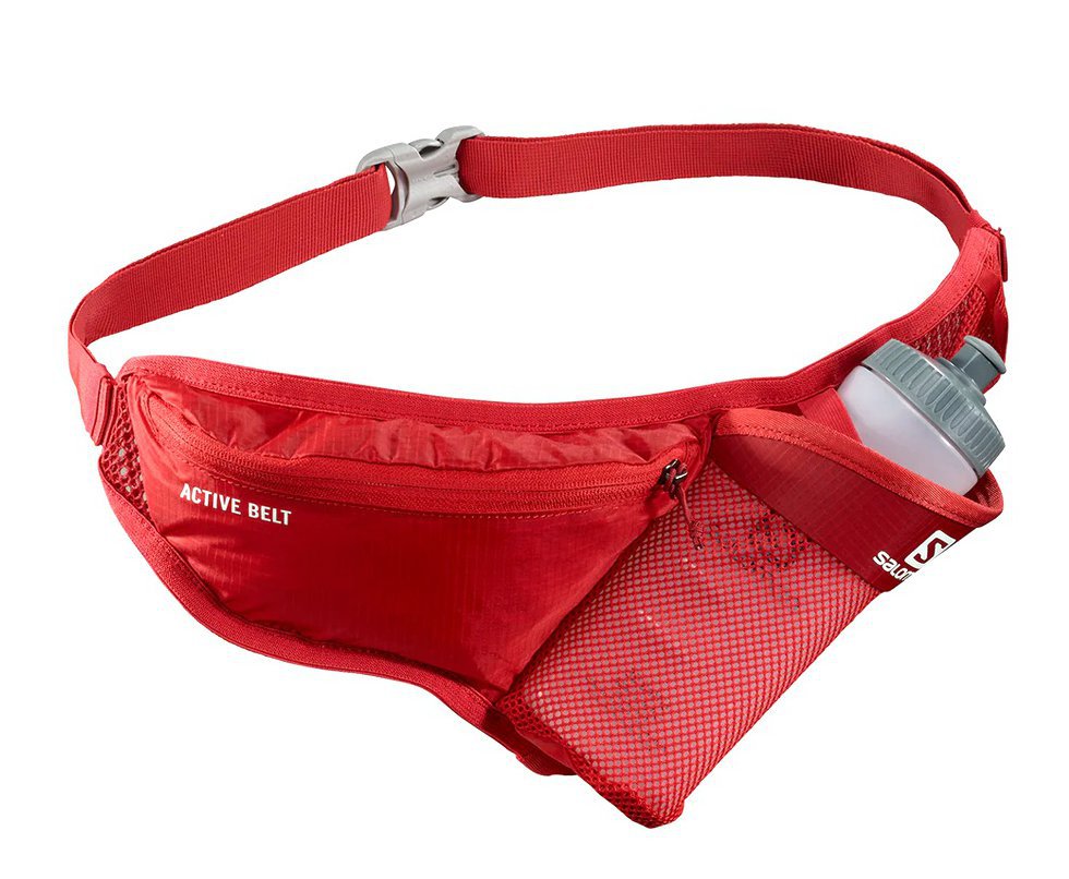 Cinto Hidratação Salomon Active Belt 3D Com Garrafa Vermelho