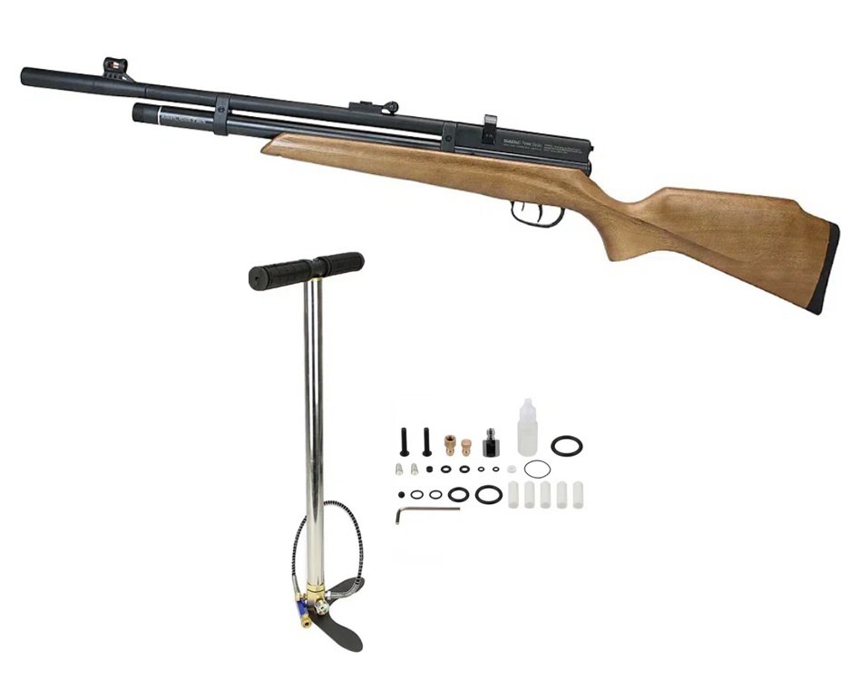 Carabina de Pressão Beeman PCP 1332 Raider 6,35mm Madeira - Rossi + Bomba