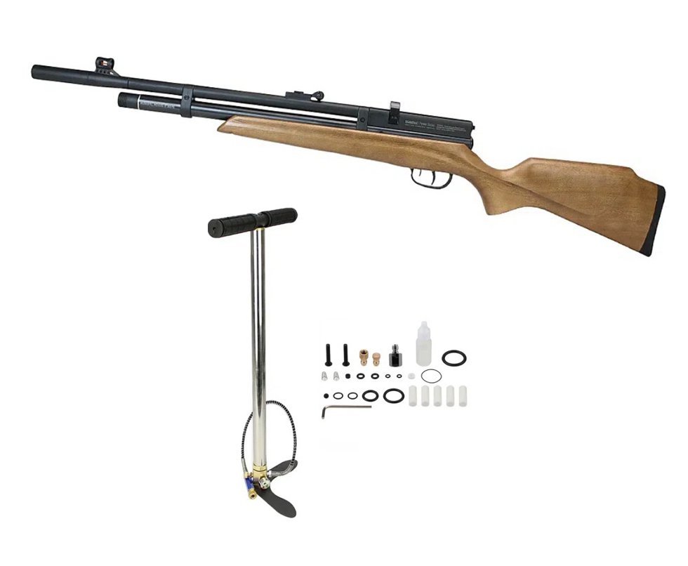 Carabina de Pressão Beeman PCP 1332 Raider 6,35mm Madeira - Rossi + Bomba