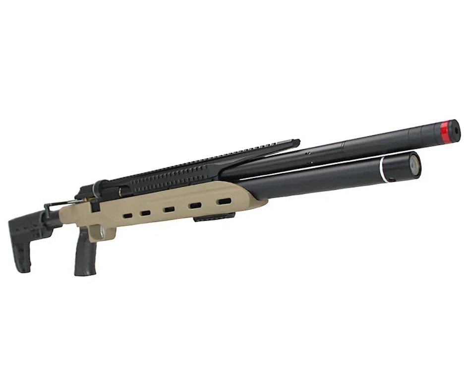 Carabina PCP Semi-Auto M50 Tempesta Desert 5,5mm QGK/SPA Artemis + Bipe Harris + Luneta 6-24x42