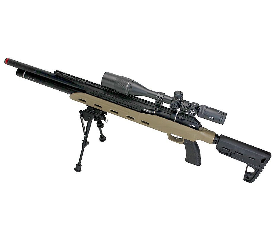 Carabina PCP Semi-Auto M50 Tempesta Desert 5,5mm QGK/SPA Artemis + Bipe Harris + Luneta 6-24x42