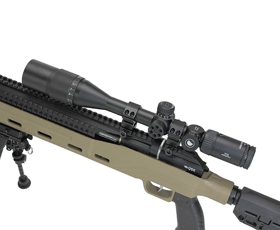 Carabina PCP Semi-Auto M50 Tempesta Desert 5,5mm QGK/SPA Artemis + Bipe Harris + Luneta 6-24x42