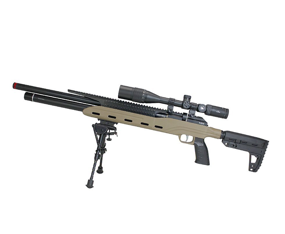 Carabina PCP Semi-Auto M50 Tempesta Desert 5,5mm QGK/SPA Artemis + Bipe Harris + Luneta 6-24x42