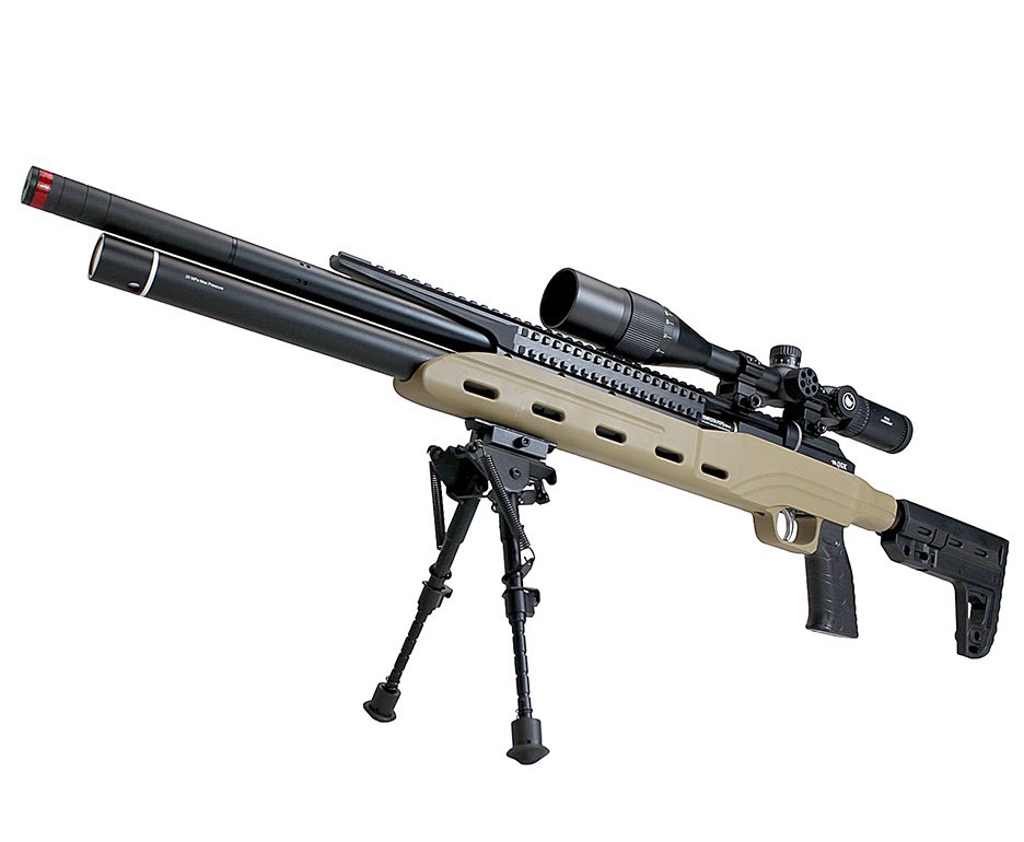 Carabina PCP Semi-Auto M50 Tempesta Desert 5,5mm QGK/SPA Artemis + Bipe Harris + Luneta 6-24x42
