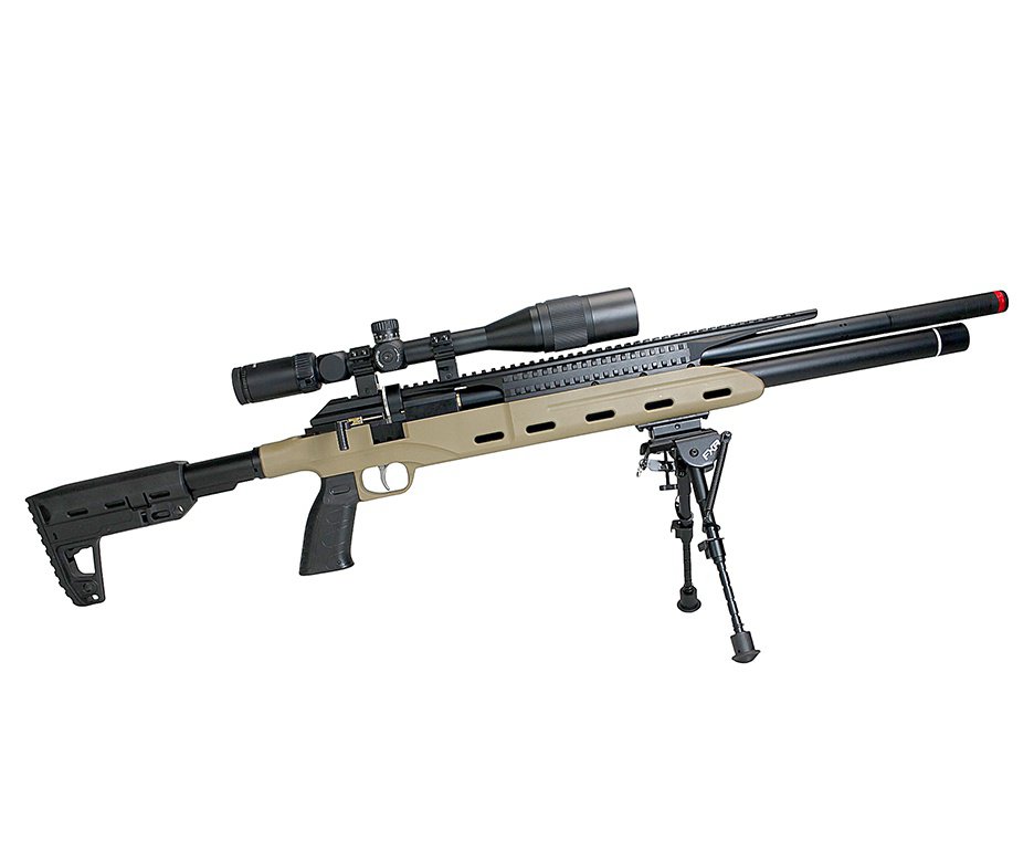 Carabina PCP Semi-Auto M50 Tempesta Desert 5,5mm QGK/SPA Artemis + Bipe Harris + Luneta 6-24x42