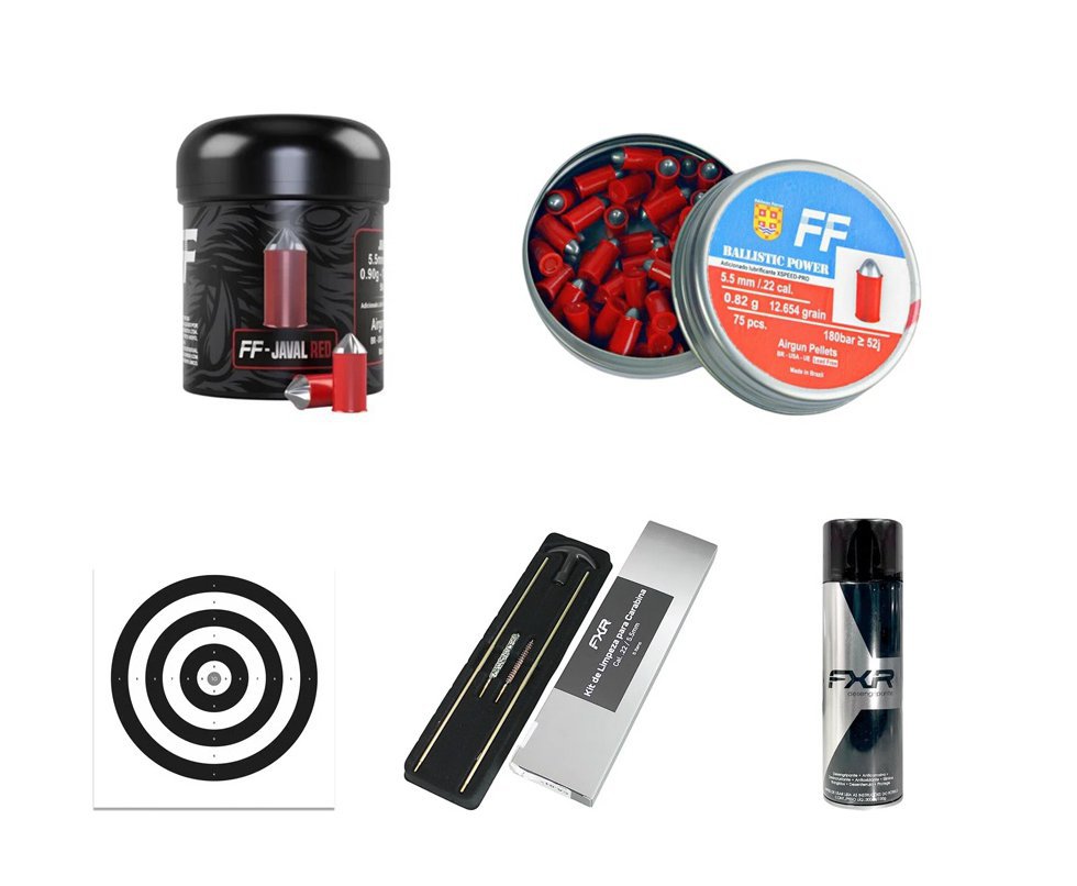 Kit 02 Chumbinho FF Java Red 5,5mm + Balistic Power Prometheus 5,5 .22 + Kit limpeza + Desengripante