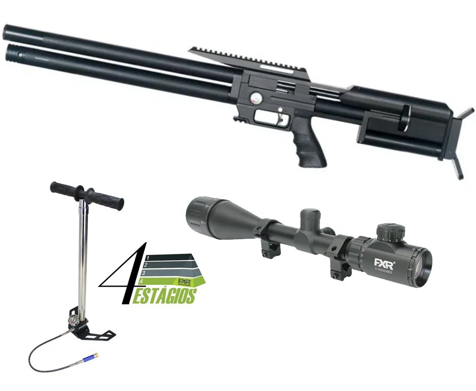 Carabina PCP Artemis MAX 1 HP 5.5 1200fps - FXR Artemis + Luneta 6-24x50 + Bomba de 4 Estagios