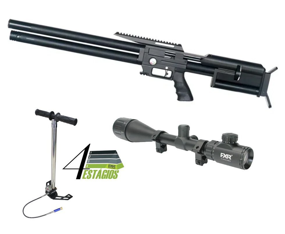 Carabina PCP Artemis MAX 1 HP 5.5 1200fps - FXR Artemis + Luneta 6-24x50 + Bomba de 4 Estagios