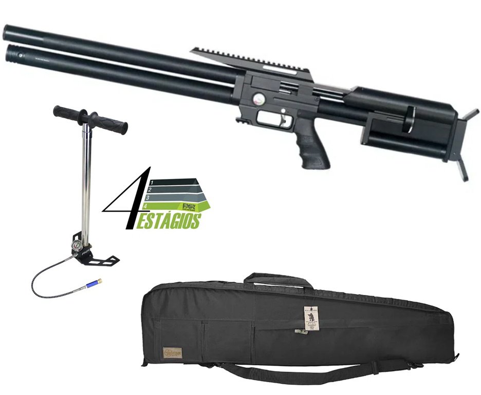 Carabina PCP Artemis MAX 1 HP 5.5 1200fps - FXR Artemis + Bomba de 4 Estagios + Case / Capa Militari