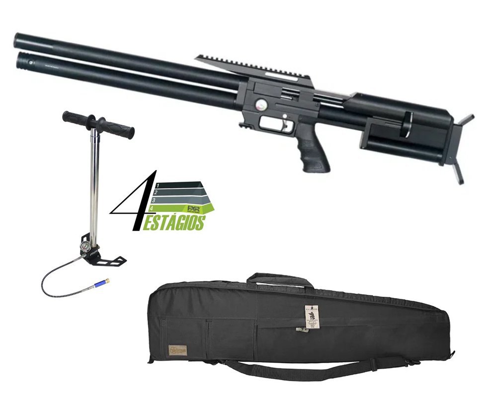 Carabina PCP Artemis MAX 1 HP 5.5 1200fps - FXR Artemis + Bomba de 4 Estagios + Case / Capa Militari
