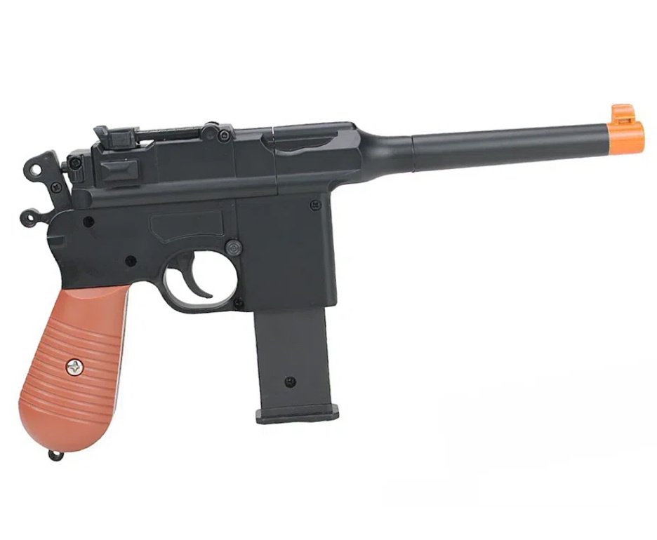Pistola de Airsoft VG Mauser C96 V10 Metal Mola 6mm - VG Rossi + Case + BBS
