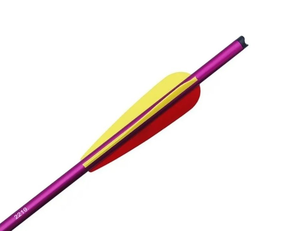 Seta De Aluminio Vermelha 20" (51cm) C/ Ponta de Metal Rosqueavel para Balestra - Ek Archery