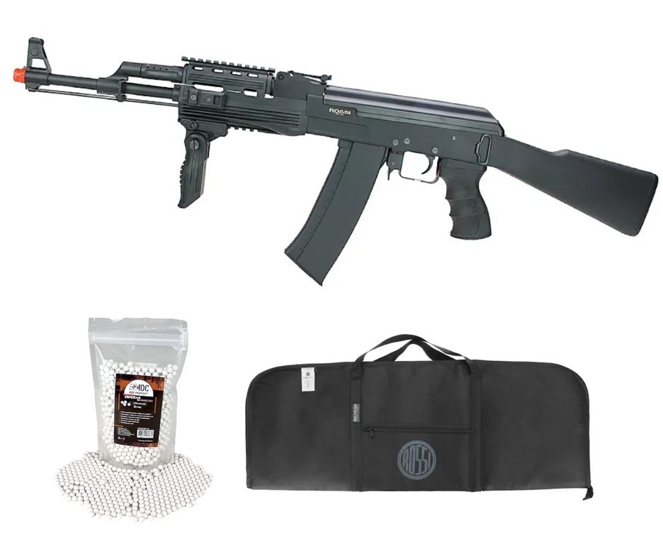 Rifle de Airsoft Neptune Sentinel AK Tactical AEG 6mm - Rossi + Capa + BBS