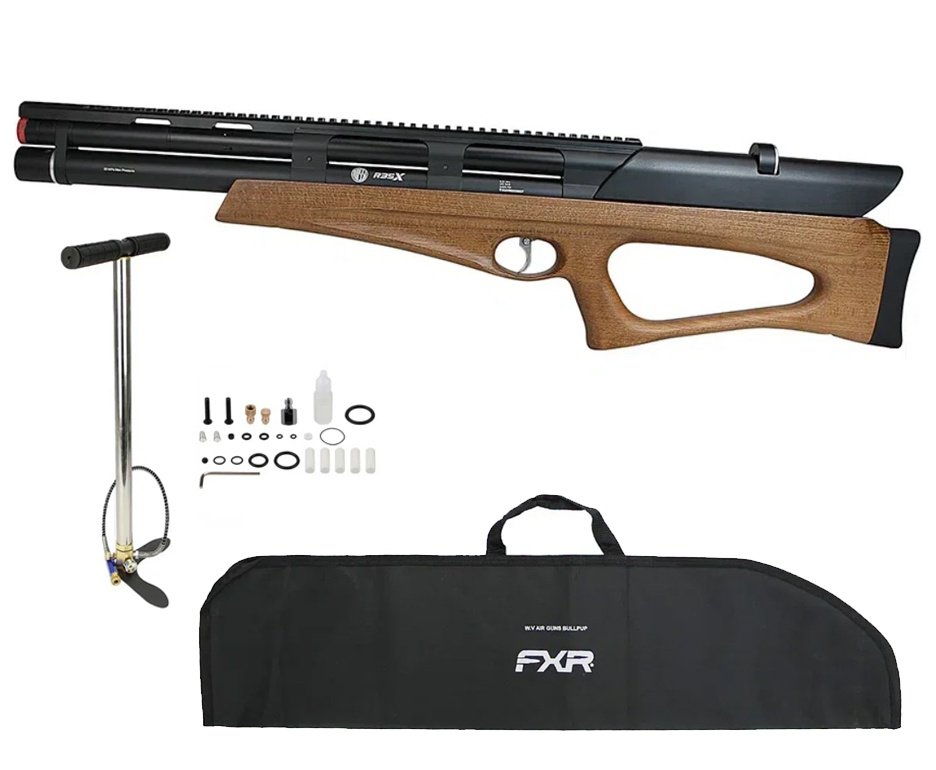 Carabina de Pressão Rossi PCP R35-X Semi Auto BP Wood 6,35mm + Capa + Bomba