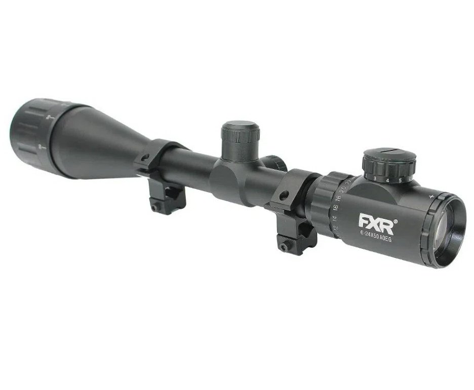 Carabina de Pressão Rossi PCP R35-X Semi Auto BP Wood 6,35mm + Case / Capa + Bomba + Luneta 6-24x50+ Alvos + Chumbos + Kamuff + Desengripante / Anticorrosivo