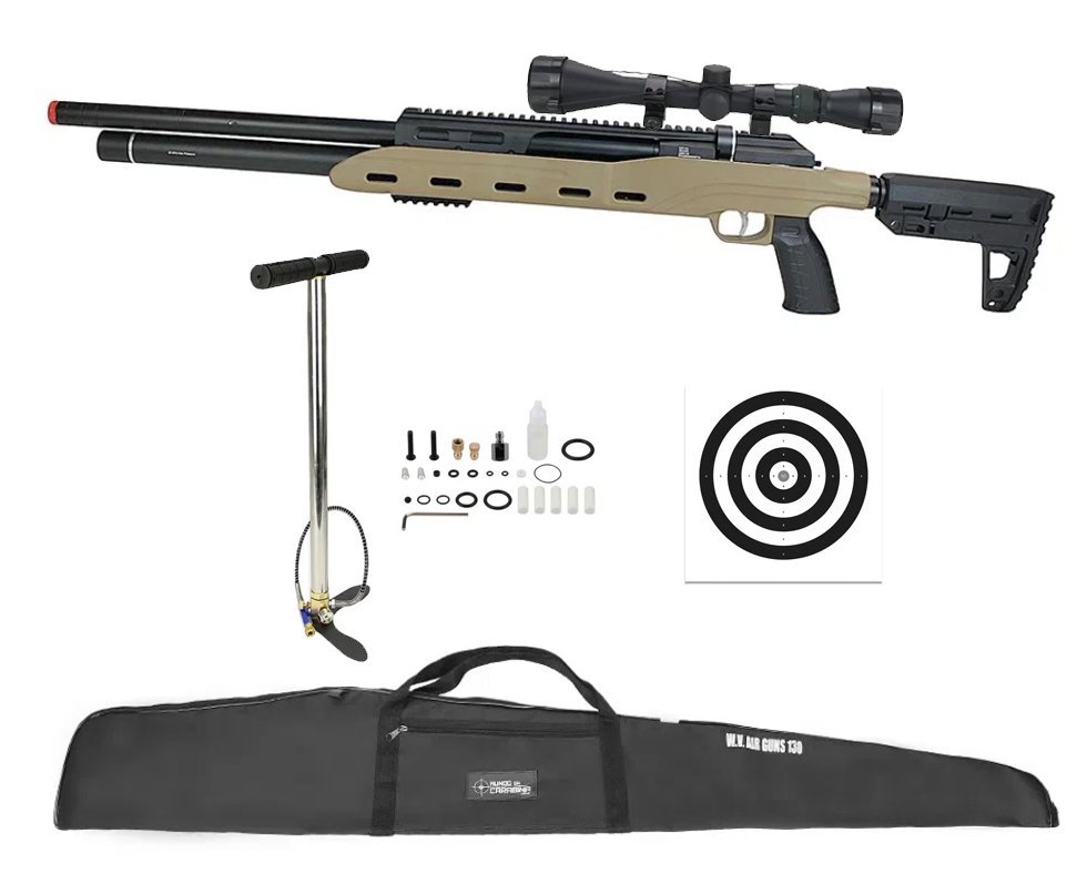 Carabina de Pressão PCP M50 Destroyer Semi Auto 6,35mm - Rossi + Capa + Bomba + Luneta 3-9x40 + Alvos