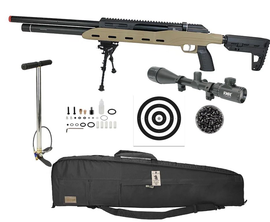 Carabina de Pressão PCP M50 Destroyer Semi Auto 6,35mm - Rossi + Case / Capa + Bomba + Luneta 6-24x50 + Alvos + Chumbinho + Bipe + Kamuff + Desengripante / Anticorrosivo