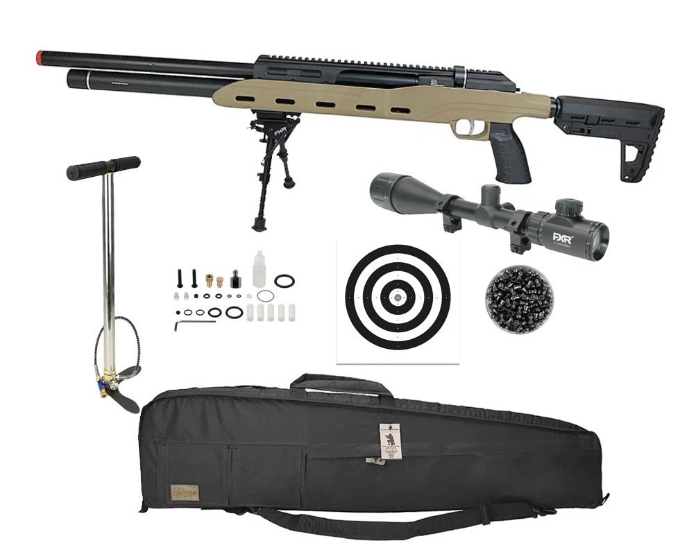Carabina de Pressão PCP M50 Destroyer Semi Auto 6,35mm - Rossi + Case / Capa + Bomba + Luneta 6-24x50 + Alvos + Chumbinho + Bipe + Kamuff + Desengripante / Anticorrosivo