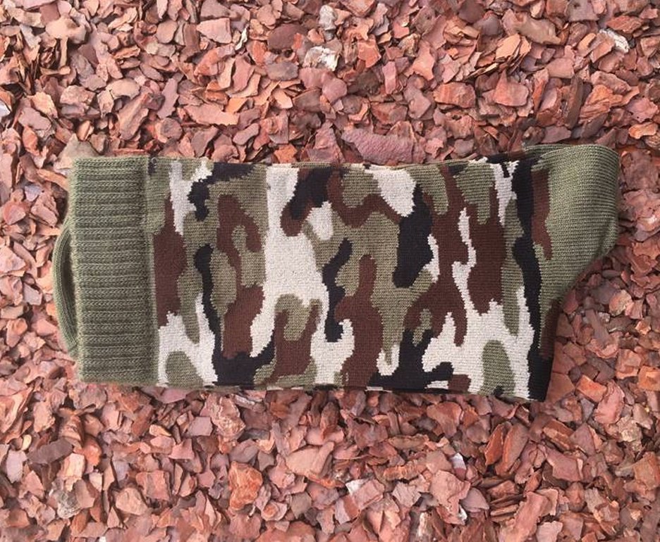 Meia Camuflada Taitus Cano Medio Punho Calcanhar e Dedos Verde Tamanho 39-43