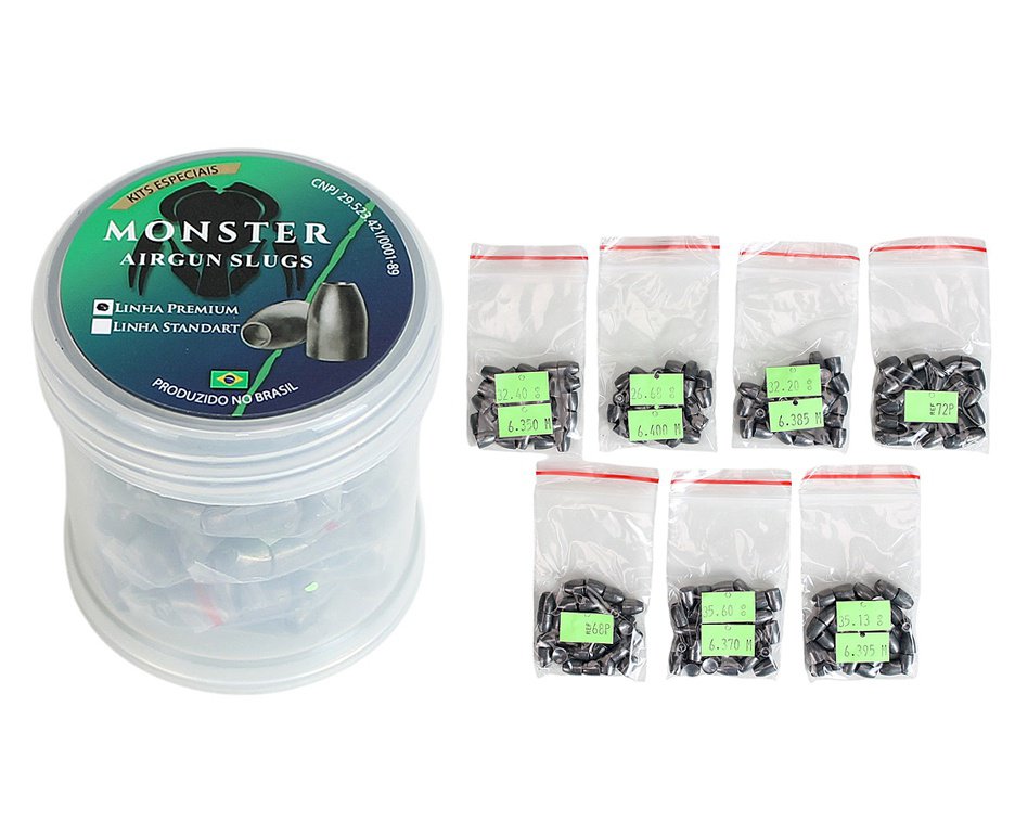 Chumbinho Slug Monster Kit de Teste 6,35 26/32/35gr