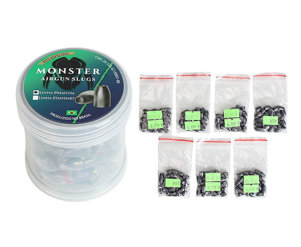 Kit de Teste Chumbinho Slug Monster 6,35 26/32/35gr GEN2 - 175un