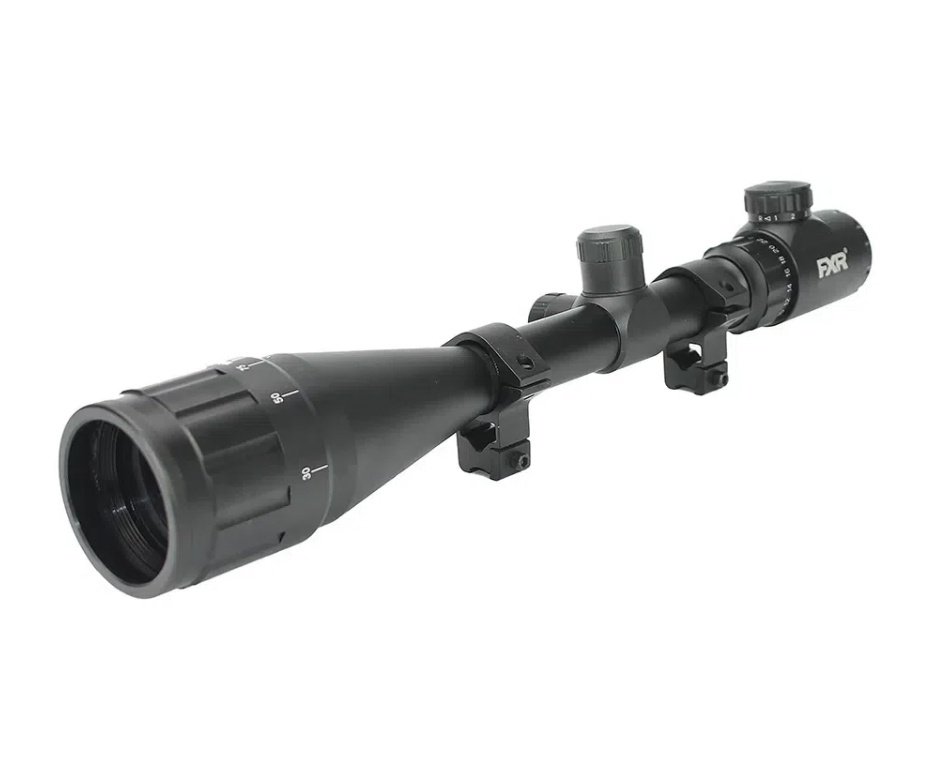Carabina de Pressão PCP Rossi Dione VR madeira 5,5mm - Rossi + Bomba + Capa + Luneta 4-16x50 + Alvos