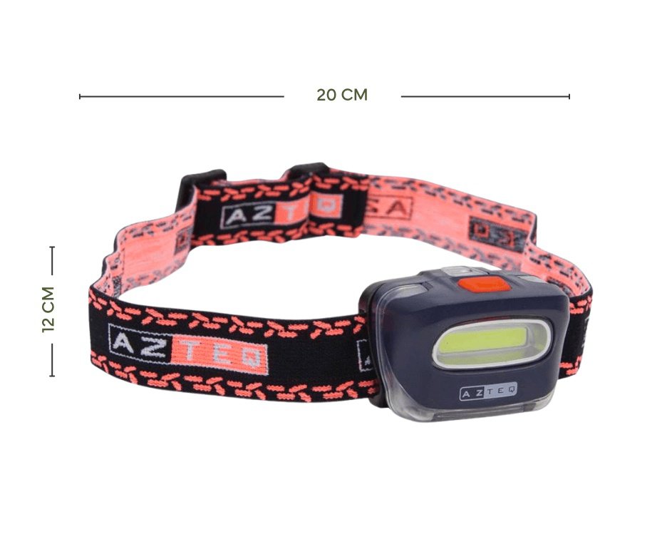 Lanterna de cabeça LED COB Azteq Kashina 140 lúmens Alcance de até 30m e 2 Modos de Iluminação