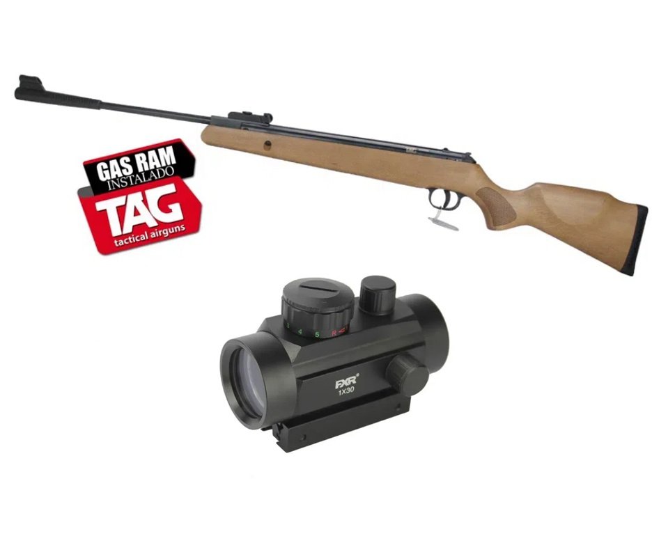 Carabina de Pressão Montana 4.5mm Gas Ram Madeira SPA by TAG + Red Dot