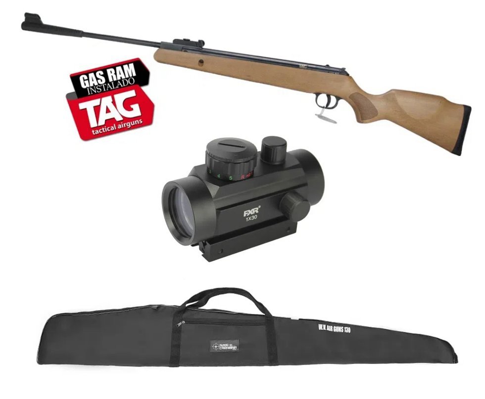 Carabina de Pressão Montana 4.5mm Gas Ram Madeira SPA by TAG + Red Dot + Capa
