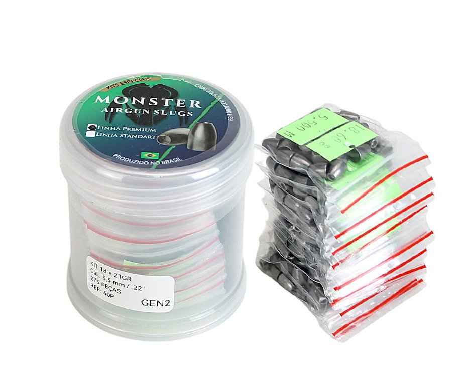 Chumbinho Slug Monster Kit de Teste 18gr a 21gr