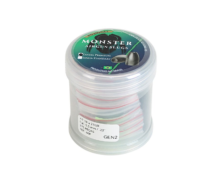Chumbinho Slug Monster Kit de Teste 18gr a 21gr