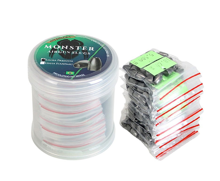 Chumbinho Slug Monster Kit de Teste 18gr 5,5mm