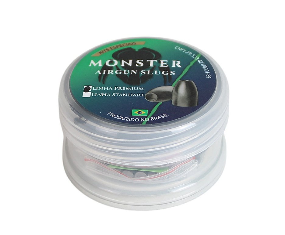 Chumbinho Slug Monster Kit Teste 11/13/15gr - 4,5mm - 210un