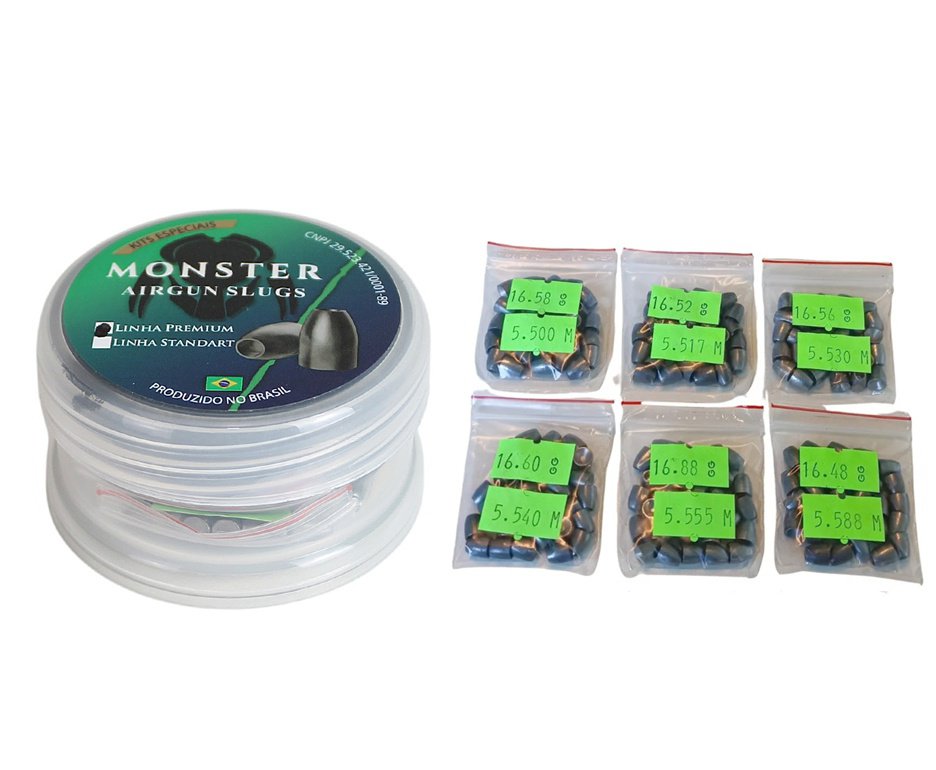Chumbinho Slug Monster Kit Teste 16gr - 180 un.