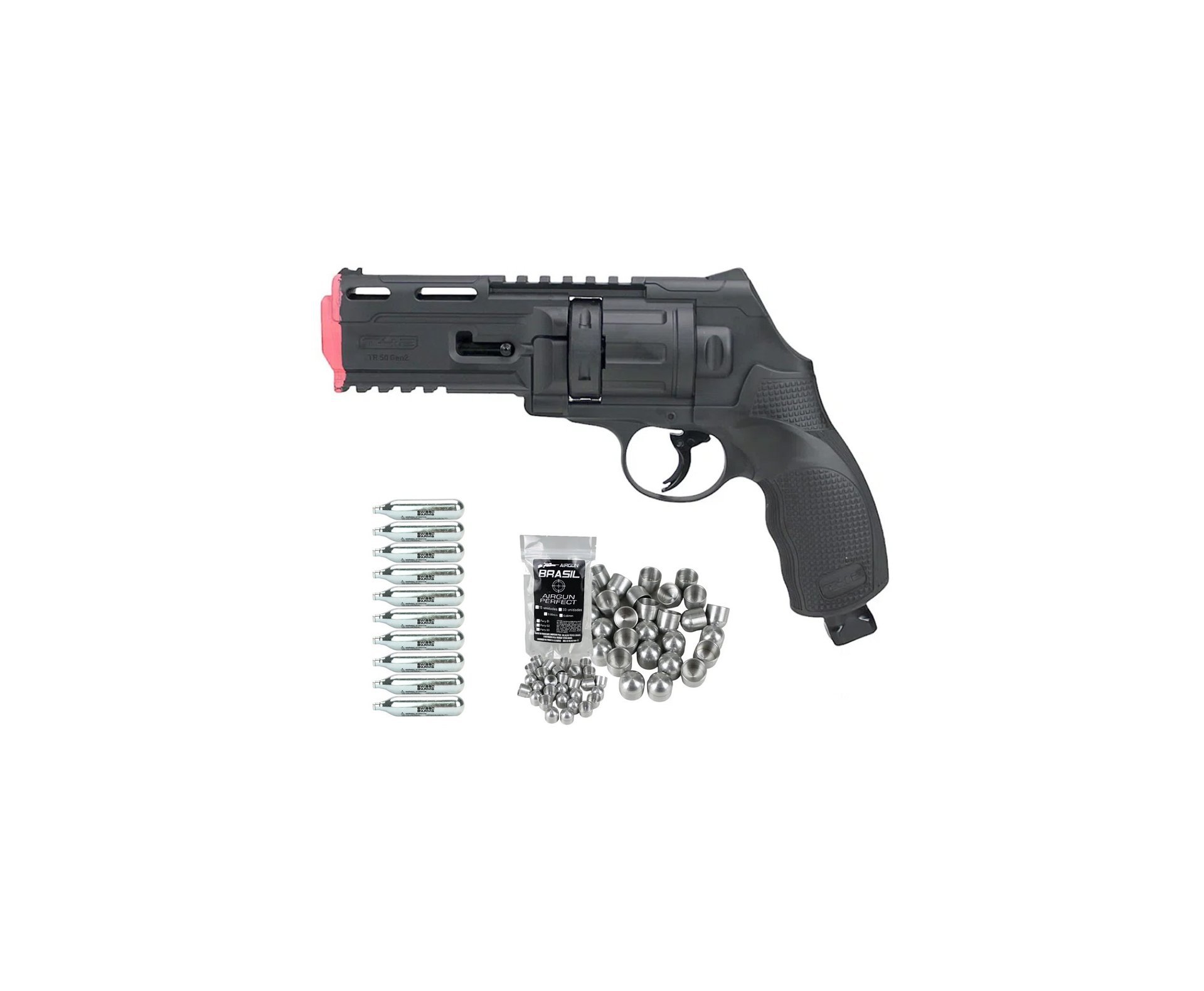 Revólver de Pressão CO2 HDR T4F .50 GEN2 Defense Umarex LTL + Munição Slug First Strike + Co2