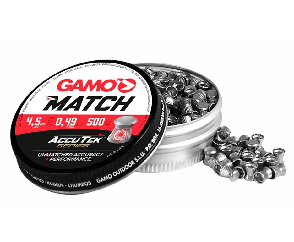 Chumbinho Gamo Match Accu Tek Series 4,5mm - 500un
