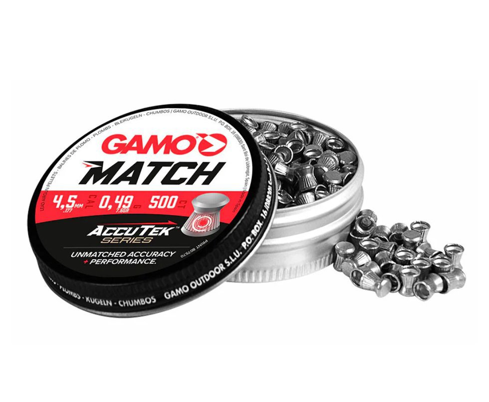 Chumbinho Gamo Match Accu Tek Series 4,5mm 0,49g 7,6gr - 500un