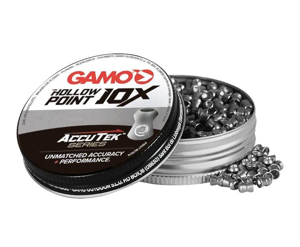 Chumbinho Gamo Hollow Point 10X Accu Tek Series 5,5mm 1g 15,42gr- 250un