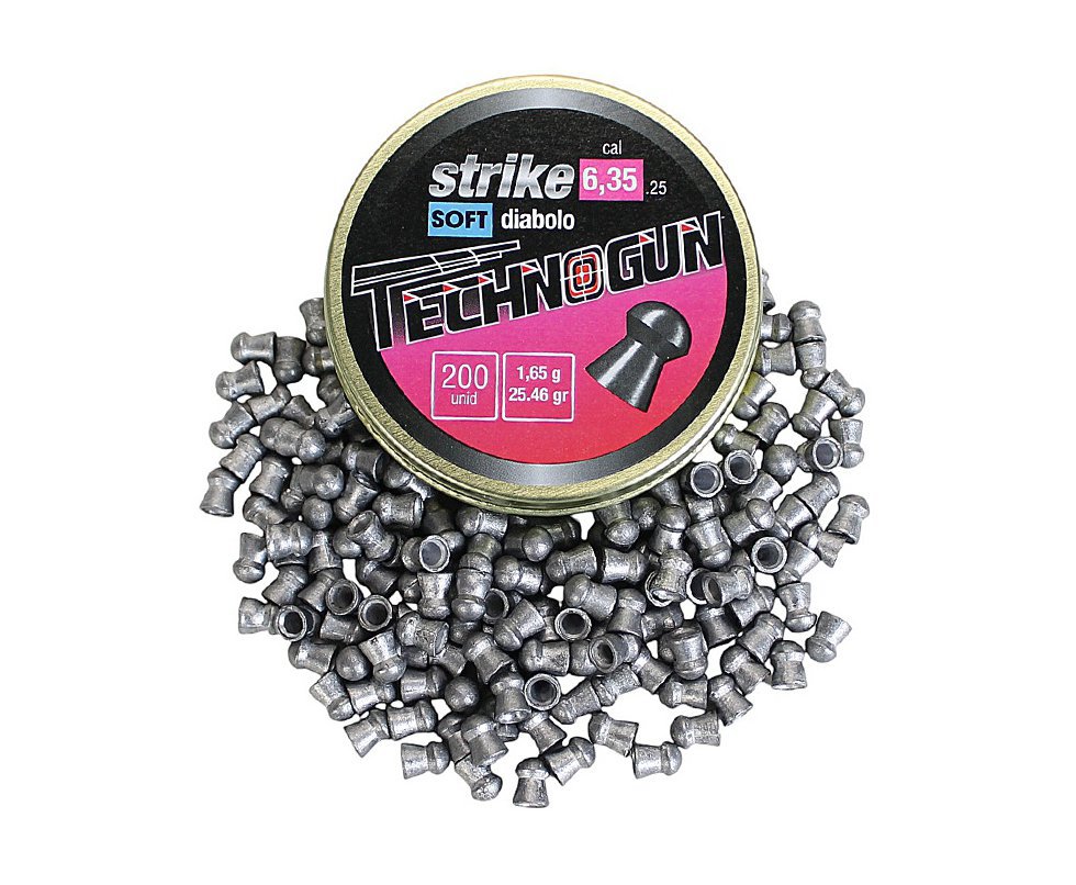 Chumbinho Technogun Strike Diabolo Soft 6.35mm 1,65g 25,46gr 200un