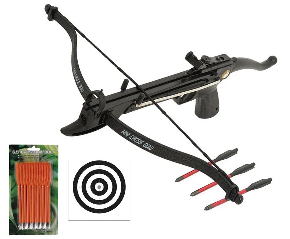 Besta / Balestra Recurvo 80lbs Mk-80A4PL Man Kung + Kit 12 Setas + Alvos