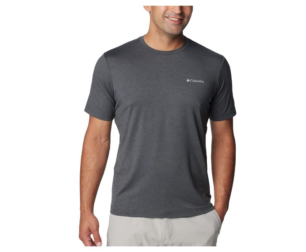 Camiseta Columbia Tech Trail Crew Neck II Shark Heather UVA e UVB com FPS fator 50