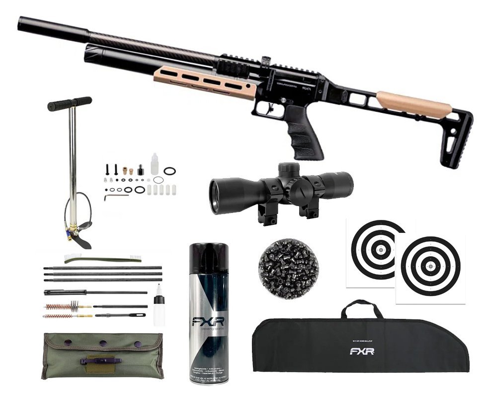 Carabina PCP Artemis AP900 Explorer 5,5mm - Artemis + Luneta 4x32 + Bomba + Capa + Chumbo + Alvos + Kit de Limpeza + Desengripante / Anticorrosivo