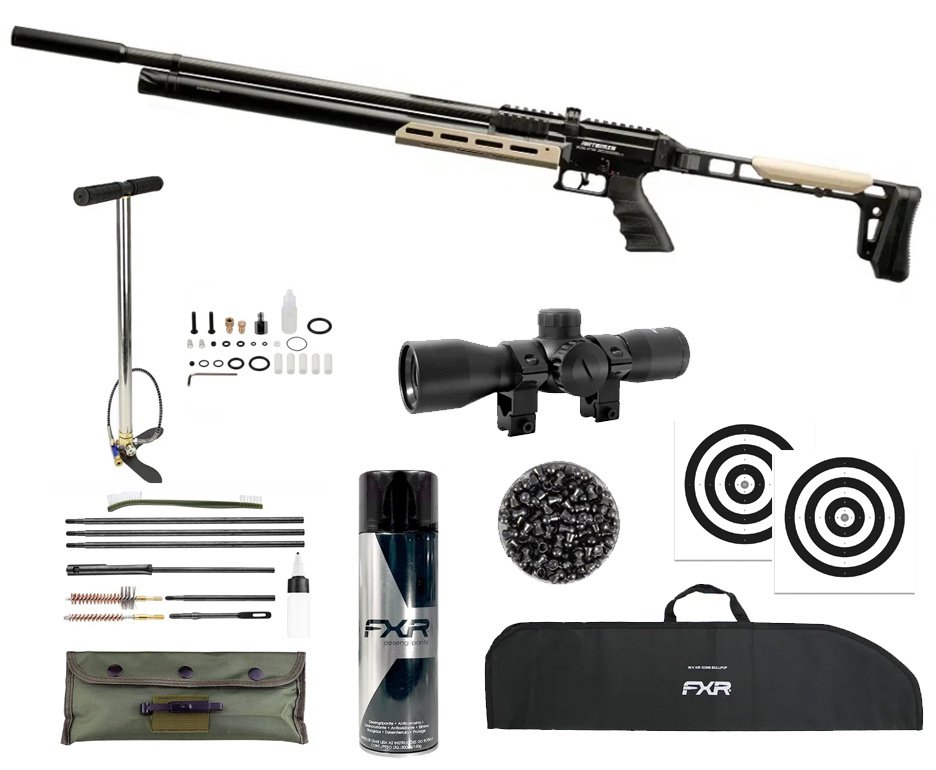 Carabina PCP Artemis AP1000 Nomad 5,5mm - FXR Artemis + Luneta 4x32 + Bomba + Capa + Chumbo + Alvos + Kit Limpeza + Desengripante / Anticorrosivo