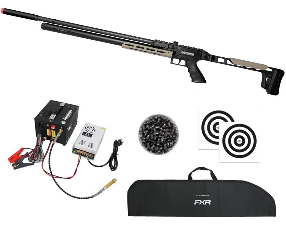 Carabina PCP Artemis Nomad AP1000 5,5mm - FXR Artemis + Compressor Portátil Trivolt Compact + Capa + Chumbo + Alvos