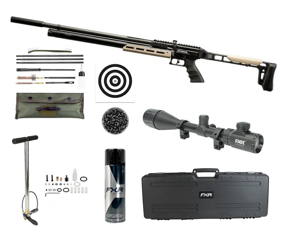 Carabina PCP Artemis AP1000 Nomad 5,5mm - FXR Artemis + Luneta 6-24x50 + Bomba + Case + Chumbo + Alvos + Kit Limpeza + Desengripante / Anticorrosivo