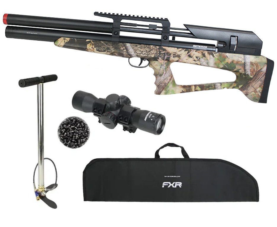 Carabina Pressão PCP P35 CAMO Artemis Bull PUP 5.5 + Bomba + Capa + Luneta 4x32 + Chumbos