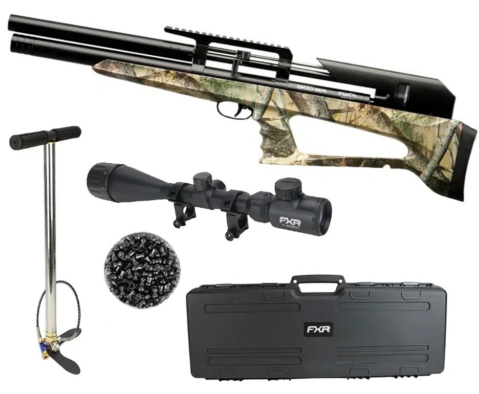 Carabina Pressão PCP P35 CAMO Artemis Bull PUP 5.5 + Bomba + Case + Luneta 4-16x50 + Chumbos
