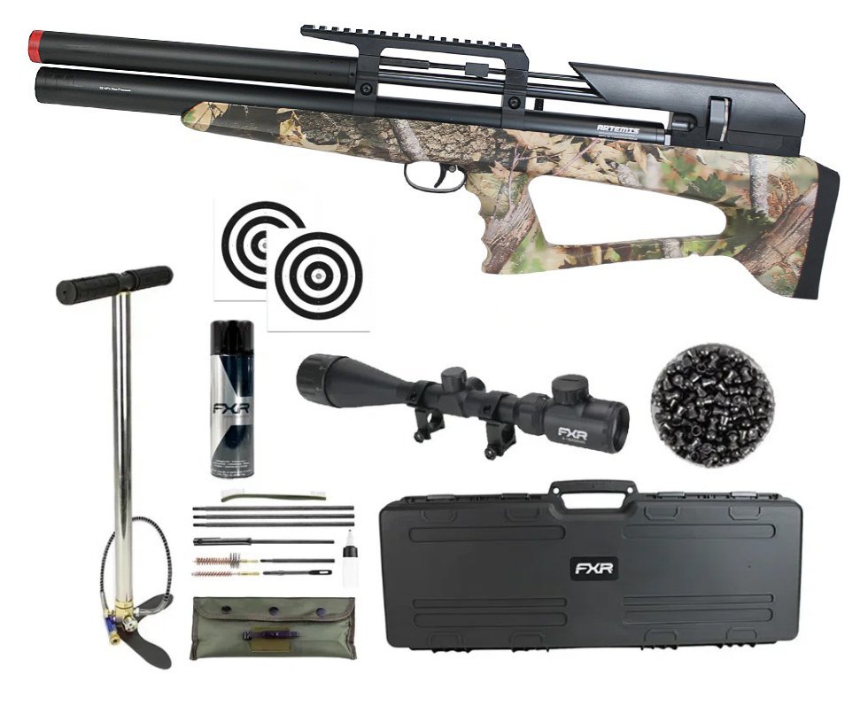 Carabina Pressão PCP P35 CAMO Artemis Bull PUP 5.5 + Bomba + Case + Luneta 4-16x50 + Chumbos + Alvos + Kit de Limpeza + Desengripante / Anticorrosivo